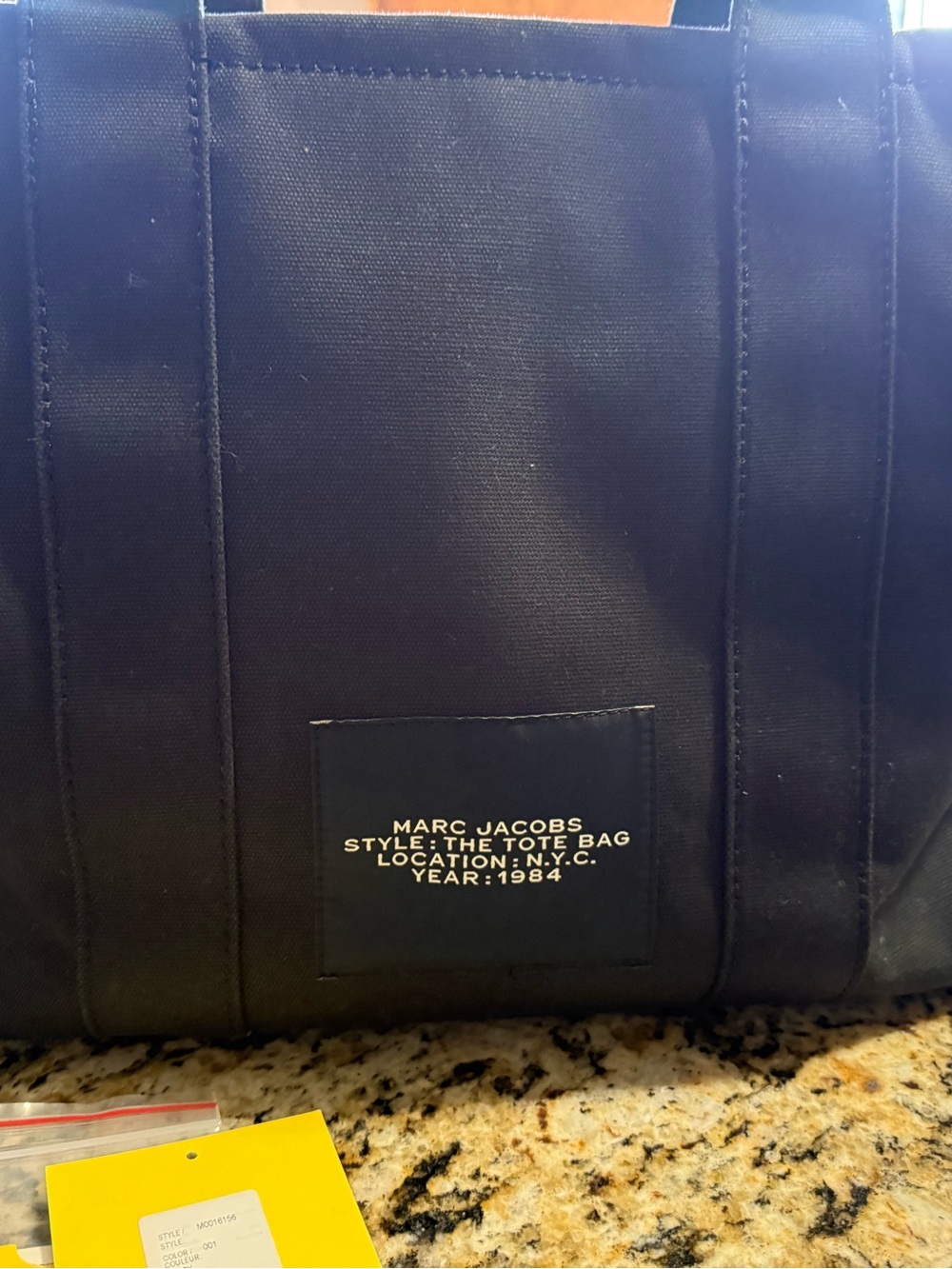 Marc Jacobs Black Canvas Tote with White Logo - Picture 9 of 11